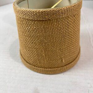 Set of 6, 4" x 4" x 5" burlap clip on chandelier Shades